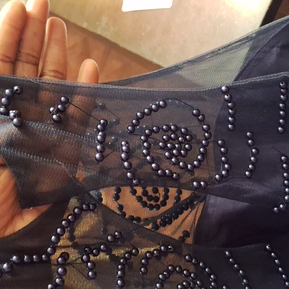 Navy blue beaded gown - Picture 9 of 9